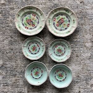 Calyx Ware Pattern: 2475 by Adams China England Handpainted Lot of 6 Plates